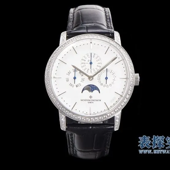 Details of top-tiersuper cloneVacheron Constantin Heritage Series White Steel Perpetual Calendar Men's Mechanical Watch