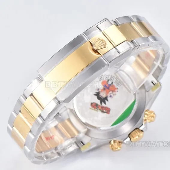 Factory C Rolex Daytonatop-tier 1:1super cloneblack dial gold steel bracelet model m116503-0011side live photo