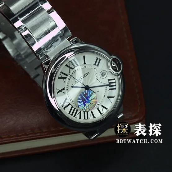 AF FactoryCartier blue balloon watch men's white dial blue needle steel bracelet model pictures and prices front live photo