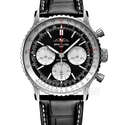 BLS Aviation Chronograph Breitling collectible watches Black Plate Belt Model AB0138211B1P1
