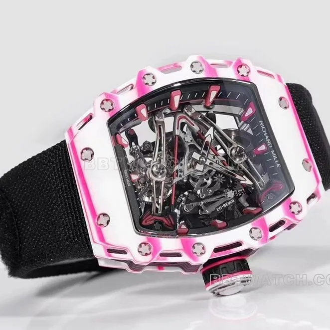 Richard Mille men's top-tier black fabric model RM 38-02front live photo