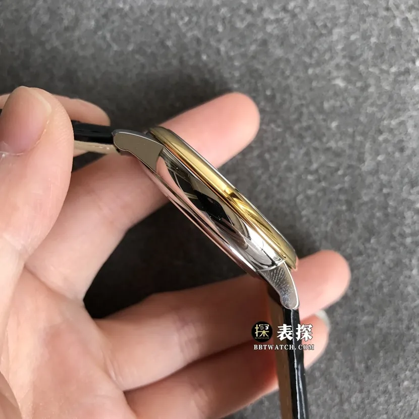 Omega Diefei watch men's black dialyellow goldleather strap picture and price front live photo