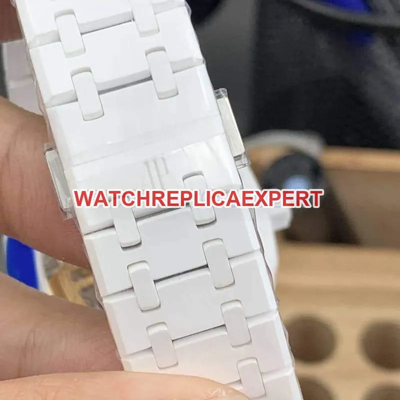 APS factory Audemars PiguetRoyal Oaktop-tier 1:1super starry sky disk white ceramic15500front live photo
