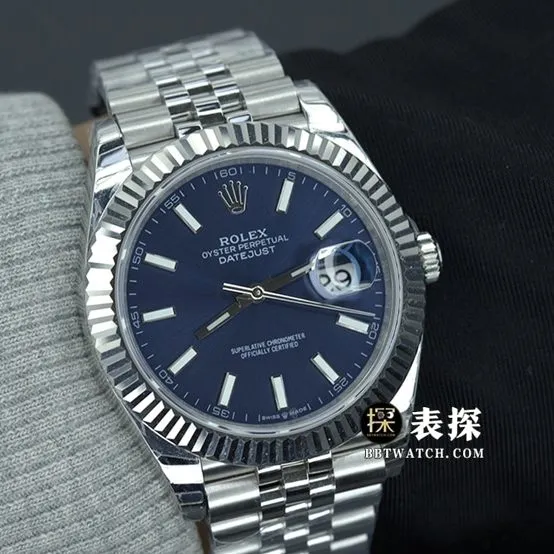JVS FactoryRolex log top-tier 1:1super watch men's blue dialsteel bracelet model pictures and prices front live photo