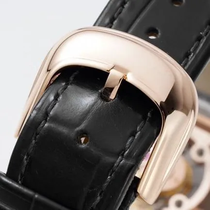 ABF factory top Frank Muller men's watches tourbillon men's black plate black belt manual winding mechanical belt front view