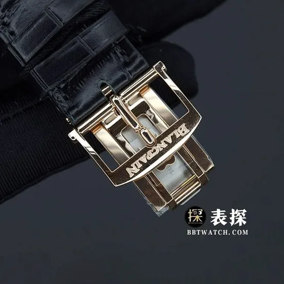 OM FactoryBlancpain classic 6654top-tier 1:1high-quality watch men's moon phase display white dialleather strap model pictures and prices side live photo