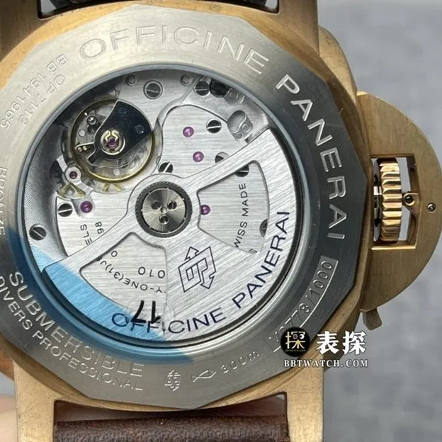 VS FactoryPanerai sneak PAM00968super watch men's brown plate leather strap model picture and price caseback live photo