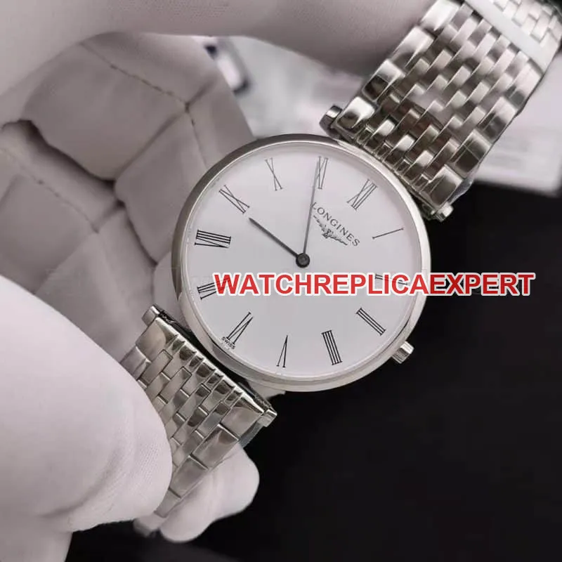 Longines Jialan series ultra-thin quartz watches for men and women watch review - elegant charm L4.755.4.11.6 side detail shots bottom cover detail shots