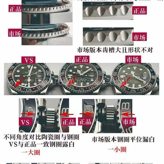 VS FactoryRolexGMT-Master blue and red bezel3285movement126710top-tier watch comparison Genuine difference appearance live photos