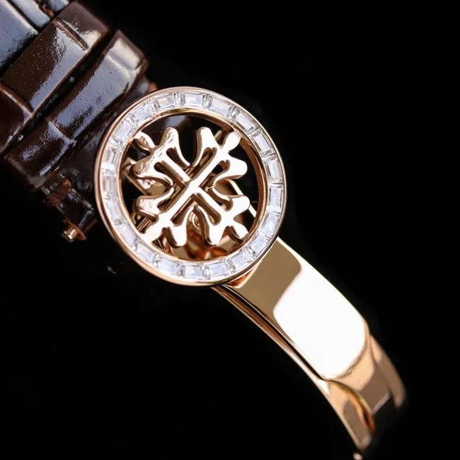 PFF factory Patek Philippetop-tier watch super complex function chronograph series men's white dial brown belt watch front view