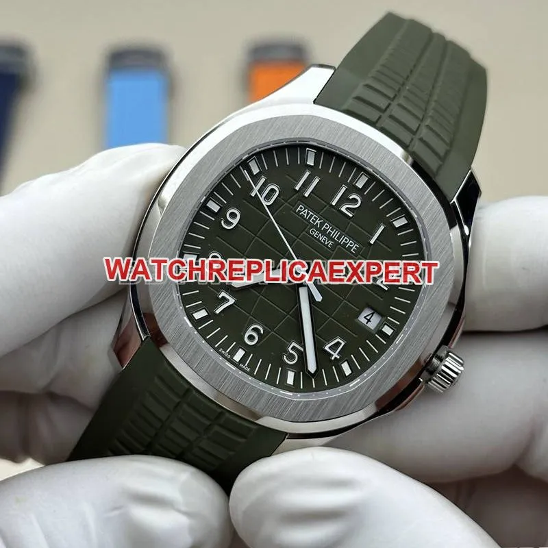 Patek Philippetop-tier watch BBF factory grenade green dial green rubber model 5168Gfront live photo