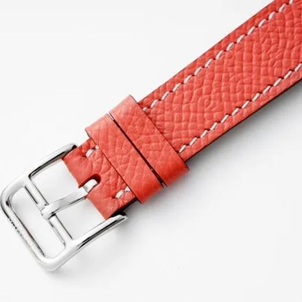 top-tier Hermes Slim d’Hermes women’s white dial red band quartz watch detail shots
