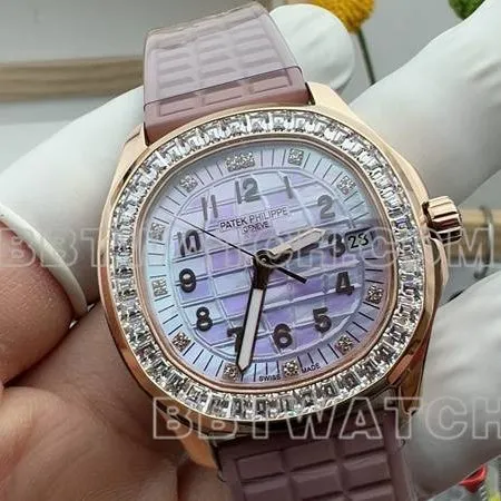 Patek Philippe collectible watch grenade white mother of pearl disc rubber model front live photo