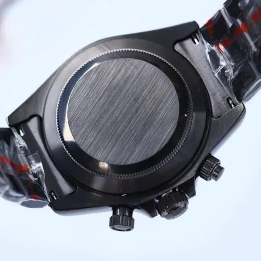Rolex watch fully automatic movement men's white dialsteel braceletBLAKEN carbon black di front view
