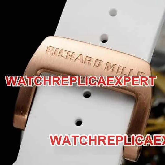 Richard Mille men's top-tier smiley tourbillon white shell white rubber model RM 88front live photo