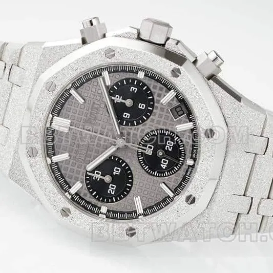 APS factory Audemars PiguetRoyal Oaktop-tier 1:1super gray plate chronograph frost gold 26240front live photo