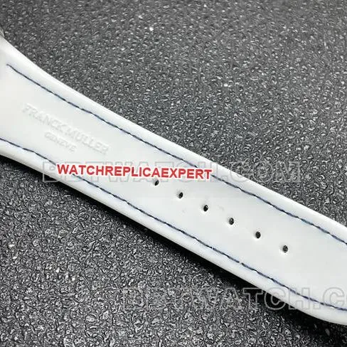 1:1replica watch V45 Franck Muller ABF factory white dial white leather braceletfront live photo