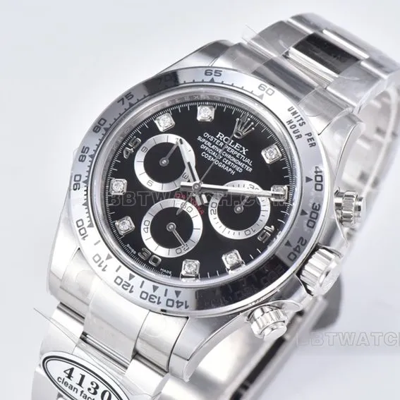 Factory C Rolex Daytonatop-tier 1:1high-quality replicablack dialsteel bracelet model m116509-0055front live photo