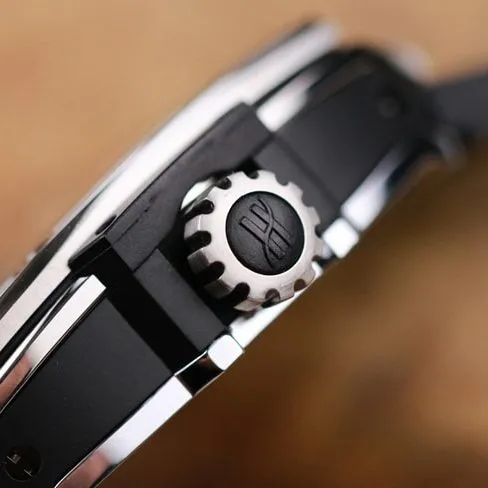 Hublot high-quality watch men's black dial black belt manual winding tourbillonMASTERPIECE series mechanical leather strap watch front view