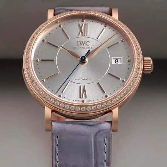 Front view of IWCreplica's masterpiece women's model Portofino, extremely elegant top-tierladies' watch