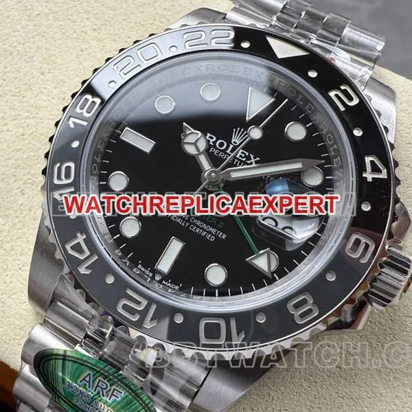 Rolex collectible watch ARF FactoryGMT-MasterGMT black and gray circle 3285movementfront live photo