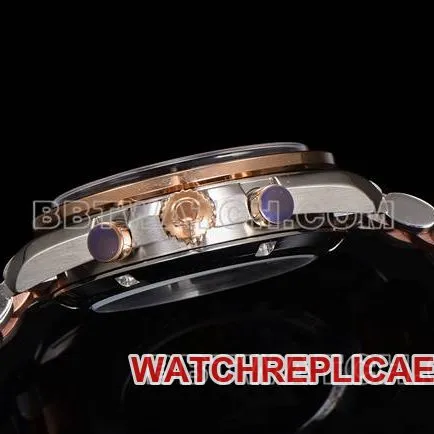 collectible watch Speedmaster N1 factory Omegarose gold interplate gold steel bracelet model front live photo