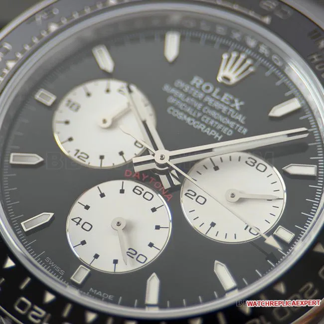 CBD Factory Daytona1:1replica watch Rolexwhite gold Le Mans black dial4132front live photo