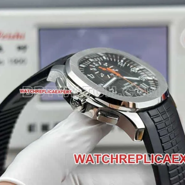 Watches Patek Philippe P1 Factory Grenade Black Plate Mechanical Black Rubber Model 5968 Front Actual Picture