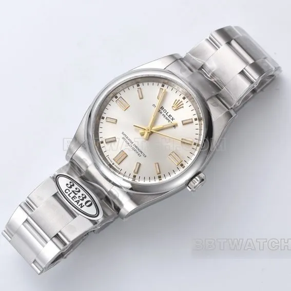 Factory C Rolex Oyster Perpetual top-tier 1:1high-quality replica36mmsilver dialm126000-0001side live photo