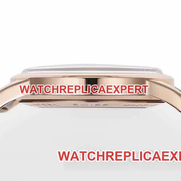 AD factory Longines classic replicatop-tier 1:1high-quality replicaguilloché dialrose goldleather strap model front live photo