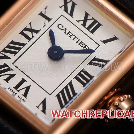 Cartier top collectible watches F1 factory tank white disk rose gold case belt models front real picture