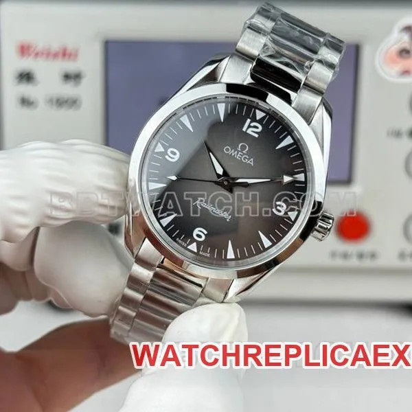 Omegatop-tier watch Seamaster gray plate 38mm steel bracelet front live photo