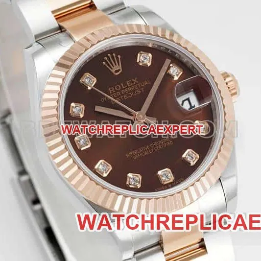 ARF FactoryRolex log top-tier 1:1high-quality brown disk 31mm gold three-grid chain link 278271front live photo