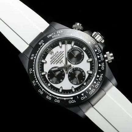 Rolextop-tier men's white dialrubber strap fully automatic movement watch detail shots