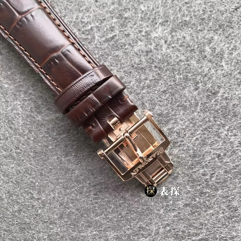 TTC factory Blancpain classic 6263super watch men's white dialmoon phaseleather strap picture and price front live photo