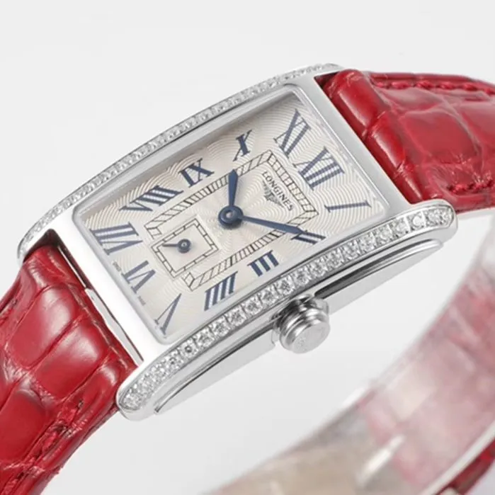 Top-tier watch Longines women's white dial Dai Zhuowina series leather strap watch back cover picture