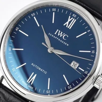 ZF Factorytop-tier watch IWC Portofino series automatic movementleather strap watch front view