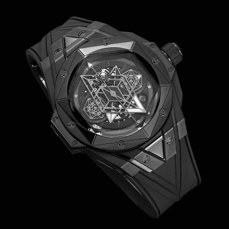 HublotHublotreplica watch new BigBangSangBleuII tattoo men's mechanical watch front view