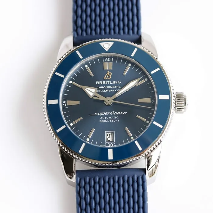 top-tier watch Breitling men's blue dial super ocean culture mechanical watch front view