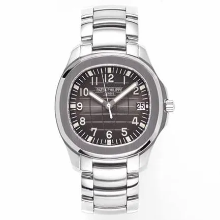 ZF FactoryPatek Philippetop-tier replicasuper watch men's black dialsteel braceletV3 version submarine explorer series mechanical watch front view