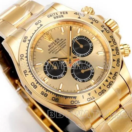 top-tier watch RolexJF factory Daytona gold plate yellow gold case 4131 mechanical steel bracelet front live photo