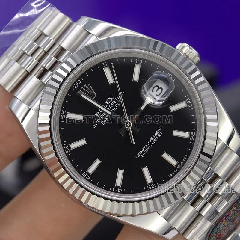 Rolex watch C factory log 41black dial five bead bracelet