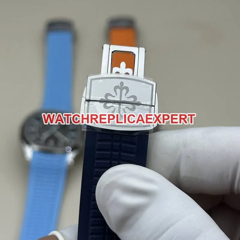 Patek Philippe collectible watch BBF factory grenade blue dial blue rubber model 5168Gfront live photo