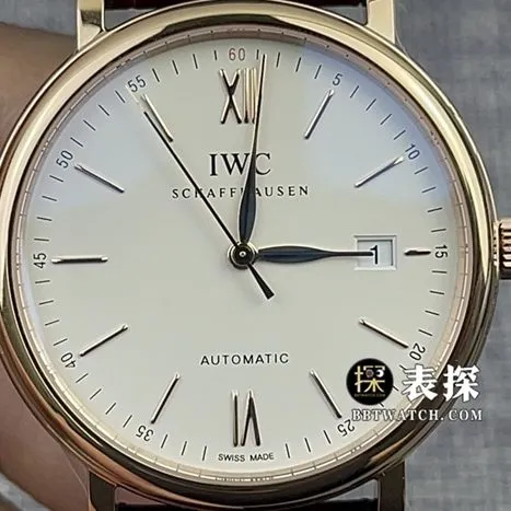 V7 factory IWC Portofino watch men's silver white dialleather strap model pictures and prices front live photo