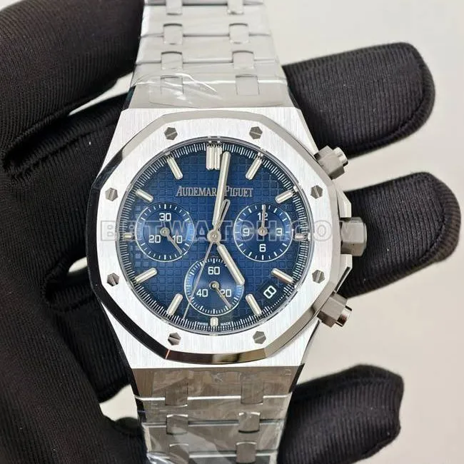 watch Royal Oak Audemars Piguet blue dial 4401 mechanical 26240 front real shot image