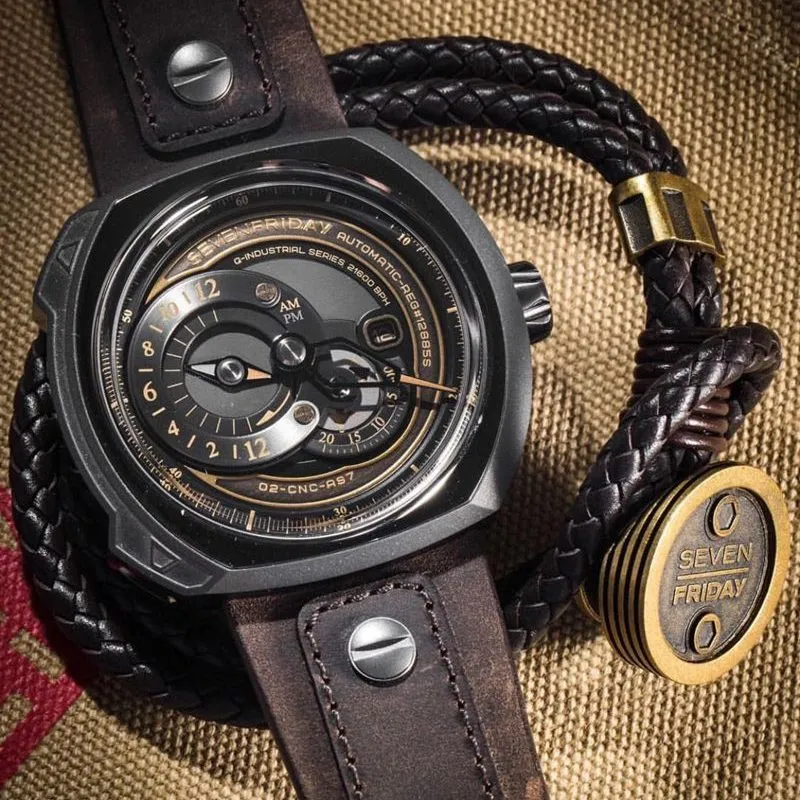 Sevenday display five watch Sevenfriday automatic movementmen's watch front view