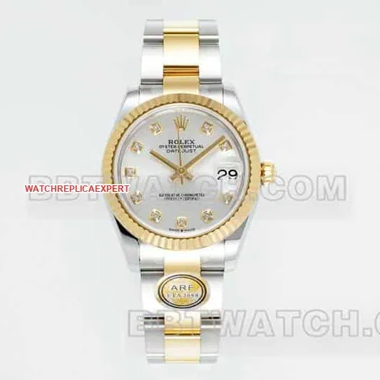 ARF FactoryRolex log top-tier 1:1super clonesilver dial31mm gold triple link 278273front live photo