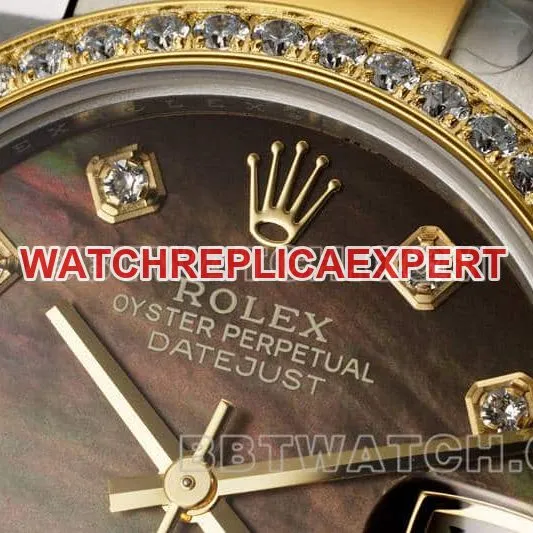 ARF FactoryRolex log top-tier 1:1high-quality black mother-of-pearl disc diamond bezel31mm gold three-lattice chain link278383front live photo