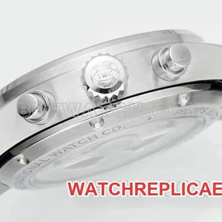 IWC collectible watch APS factory pilot blue dialchronograph69385movementleather strap model front live photo