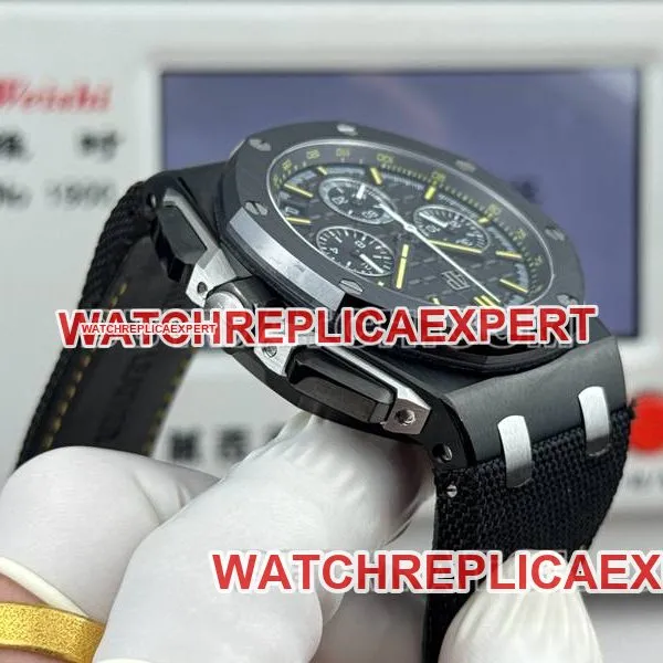 Audemars Piguet collectible watch LS factory Royal Oak offshore type 43MM black dialchronograph mechanical rubber model 26420front live photo